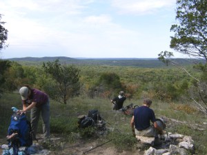 A nice place for a rest stop on Coy Bald trail. We could see Branson's water towers in the south-west.