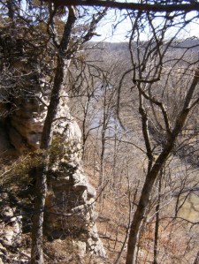 Looking over Cedar Creek from the bluff above