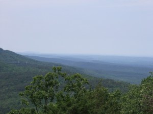 Looking southwest from Sunset Point.  I think that's Mt Magazine on the horizon at left.